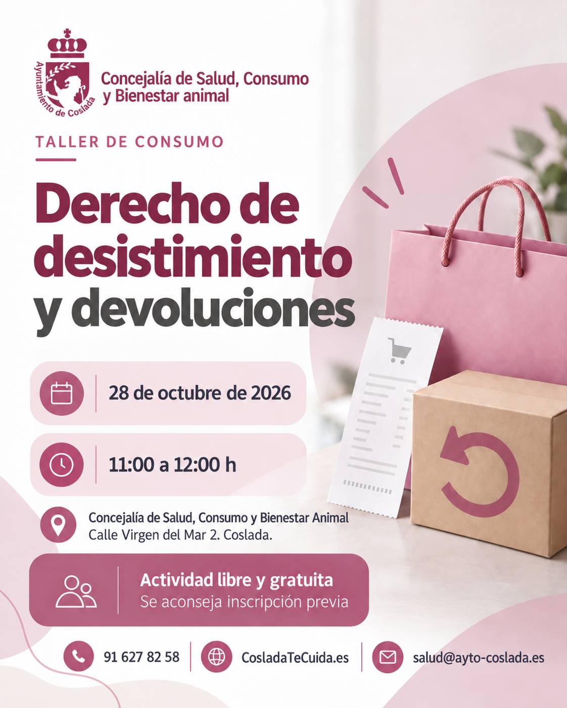 Coslada organiza tres talleres gratuitos sobre derechos de los consumidores